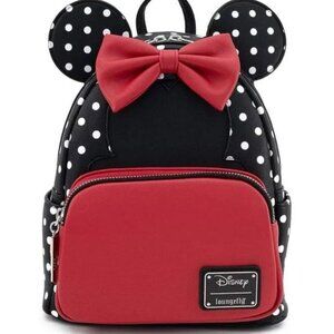 Loungefly Disney Minnie Mouse Polka Dot Bow Mini Backpack-Brand New!